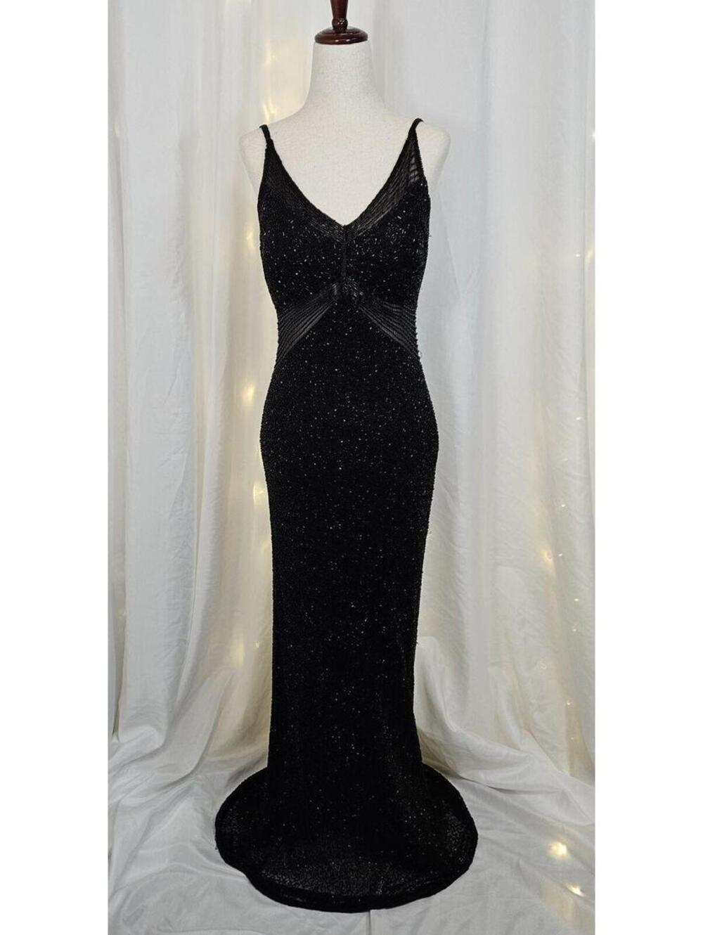 Vintage Gorgeous 90's Scala silk beaded gown size medium